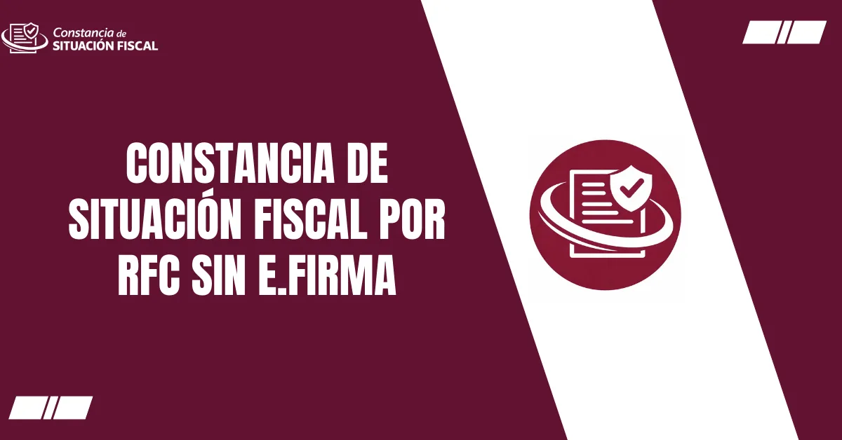 Constancia de Situación Fiscal por RFC sin e.firma